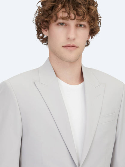 Hellgrauer Einfarbiger Slim Fit Anzug