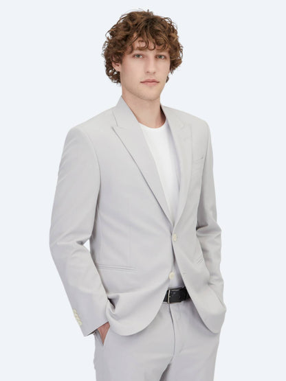 Hellgrauer Einfarbiger Slim Fit Anzug