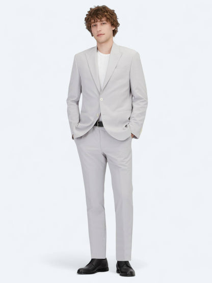 Hellgrauer Einfarbiger Slim Fit Anzug