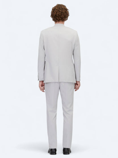 Hellgrauer Einfarbiger Slim Fit Anzug