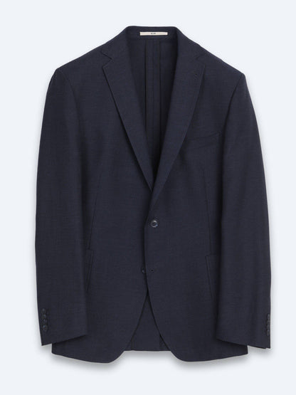 Helle marineblaue Wollmischjacke, Regular Fit