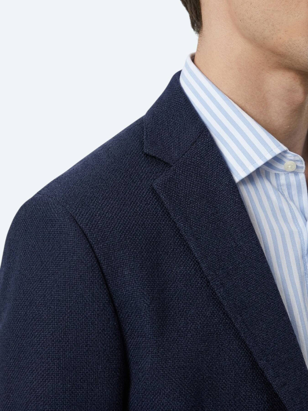 Helle marineblaue Wollmischjacke, Regular Fit