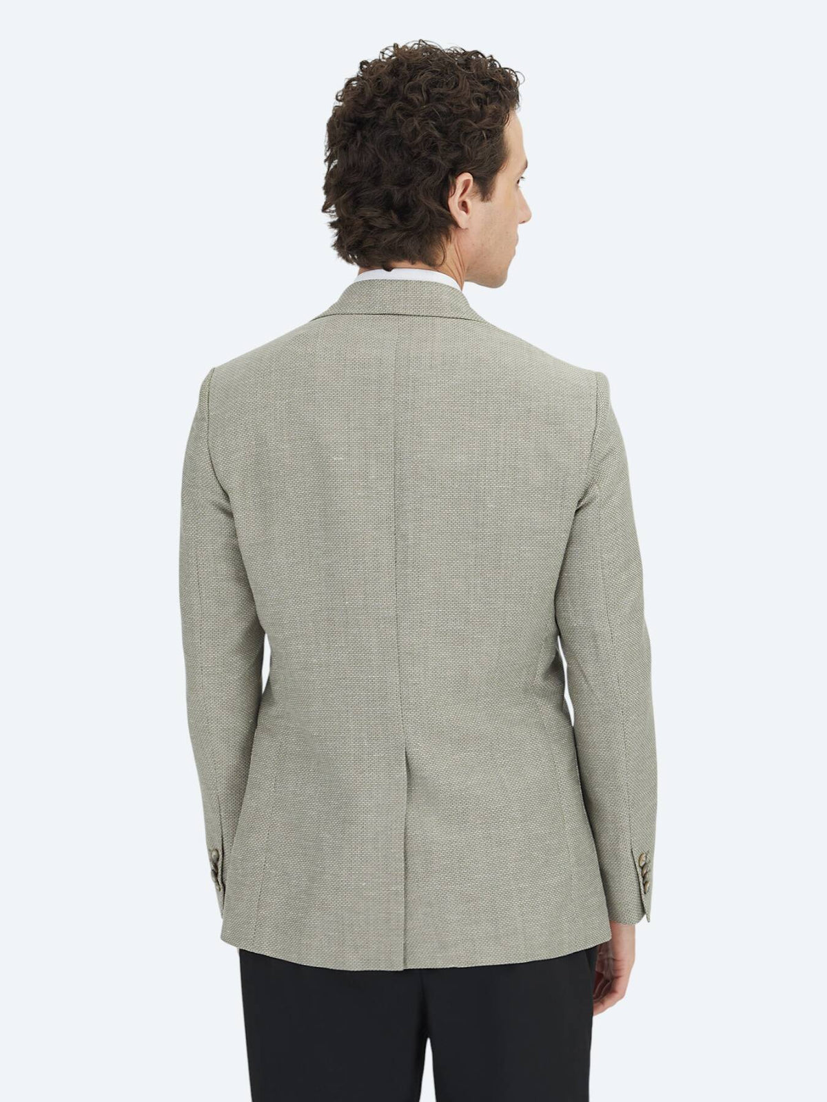 Khaki Schlichte Moderne Passform Wolljacke