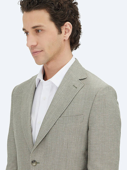 Khaki Schlichte Moderne Passform Wolljacke