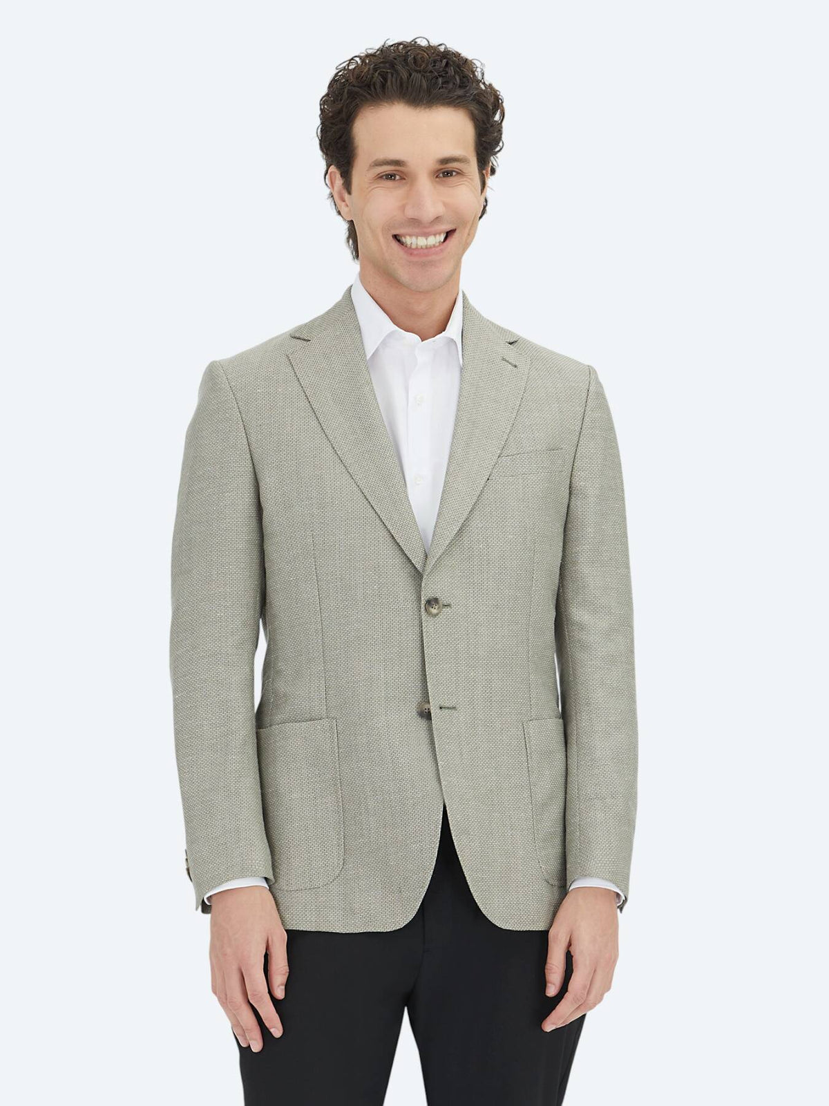 Khaki Schlichte Moderne Passform Wolljacke