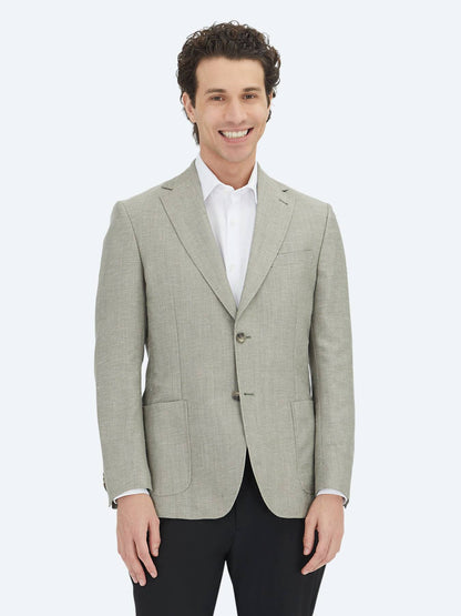 Khaki Schlichte Moderne Passform Wolljacke