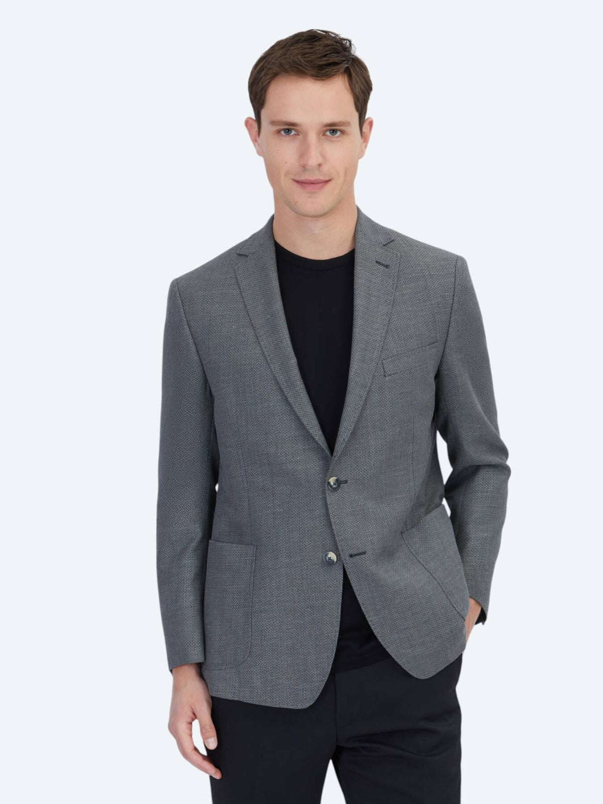 Einfache Regular Fit Wollmischung Jacke