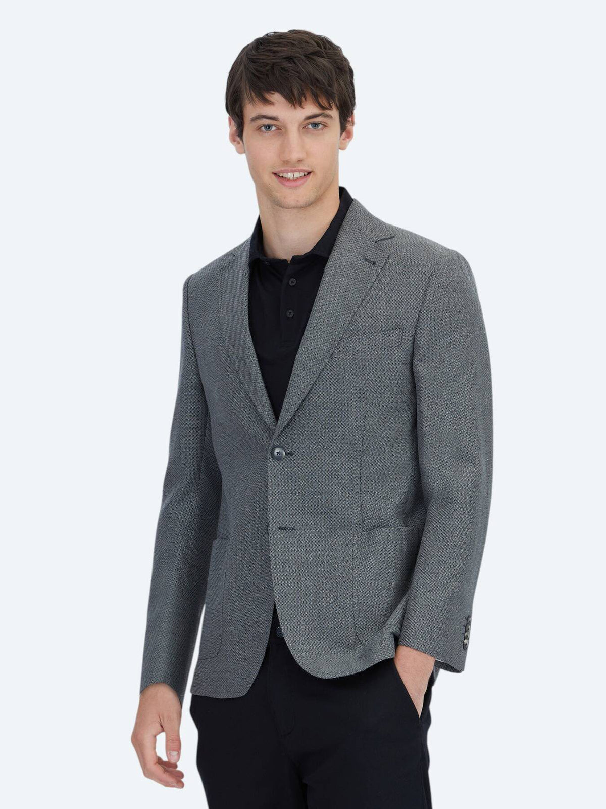 Glatte Moderne Wollmischungsjacke