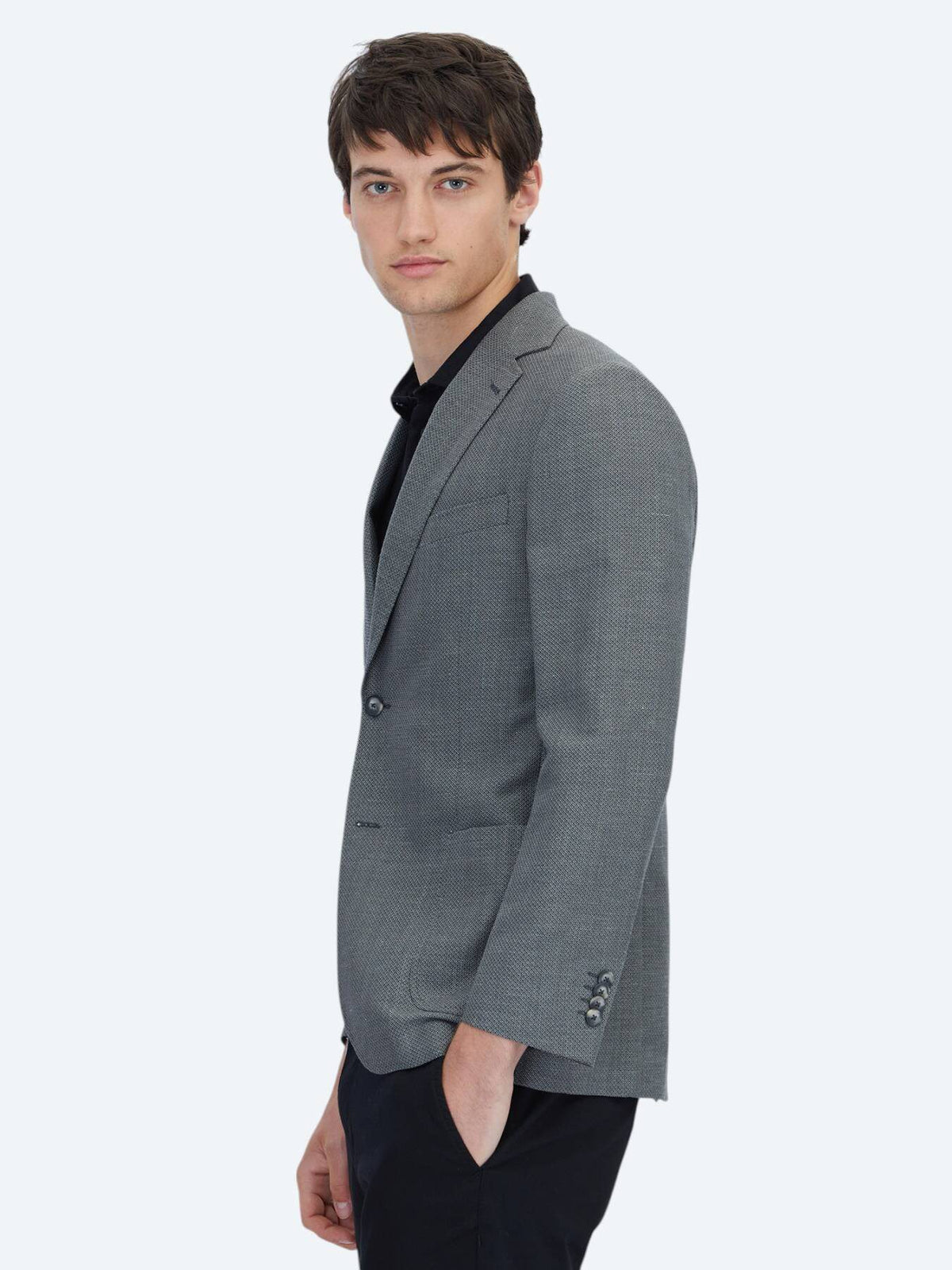 Glatte Moderne Wollmischungsjacke