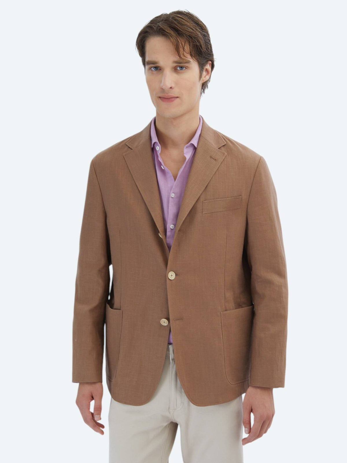 Glatte Passform Baumwollmischung Jacke