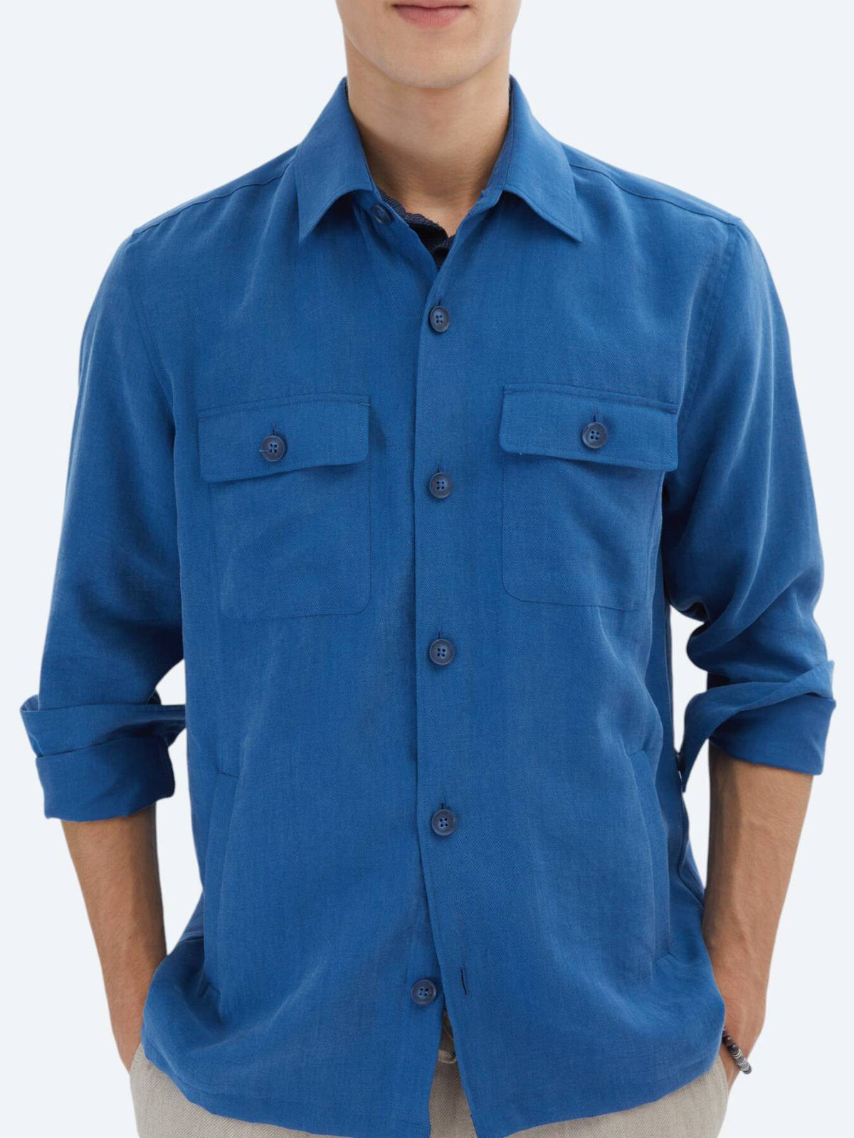Klassisches Gewebtes Overshirt - Reguläre Passform