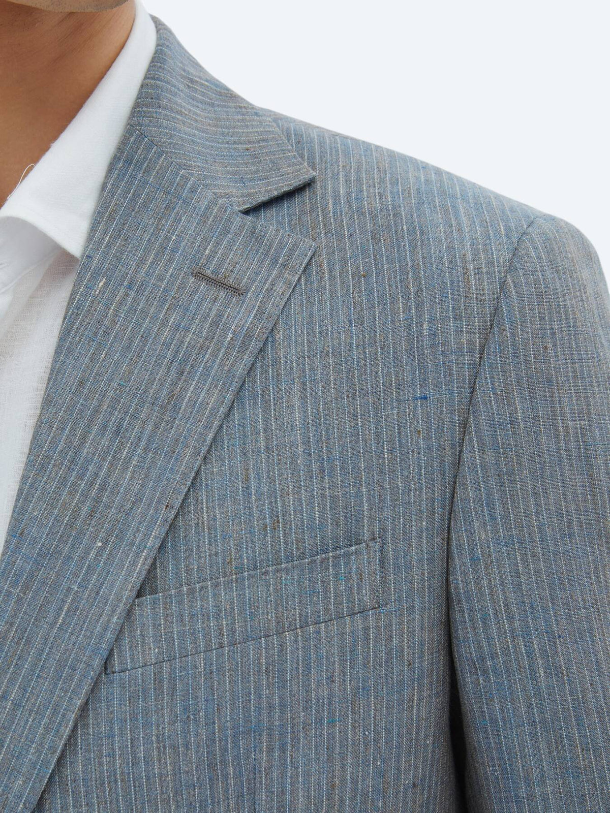 Gestreifter Modern Fit 100% Leinenanzug
