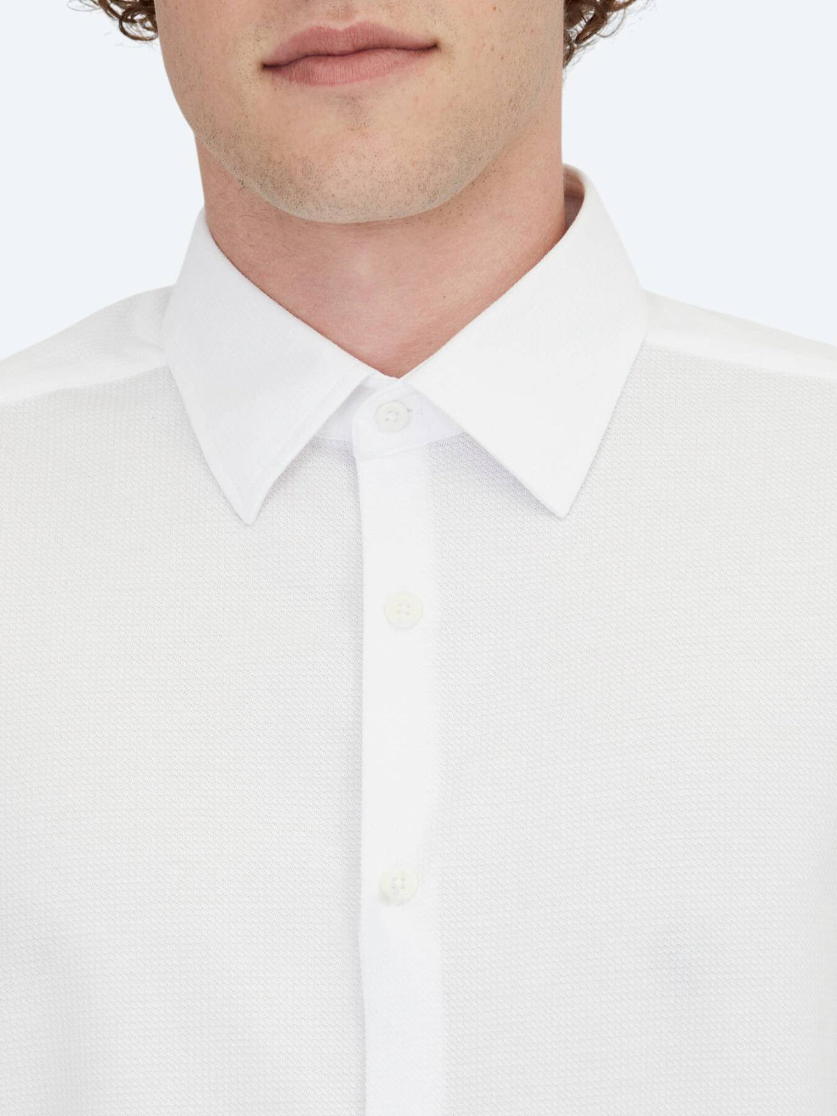 Weiß Gestreiftes Regular Fit Strick Freizeit Baumwollmischung Hemd