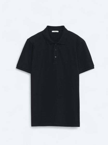 Einfaches Baumwoll-Polo mit Rollkragen