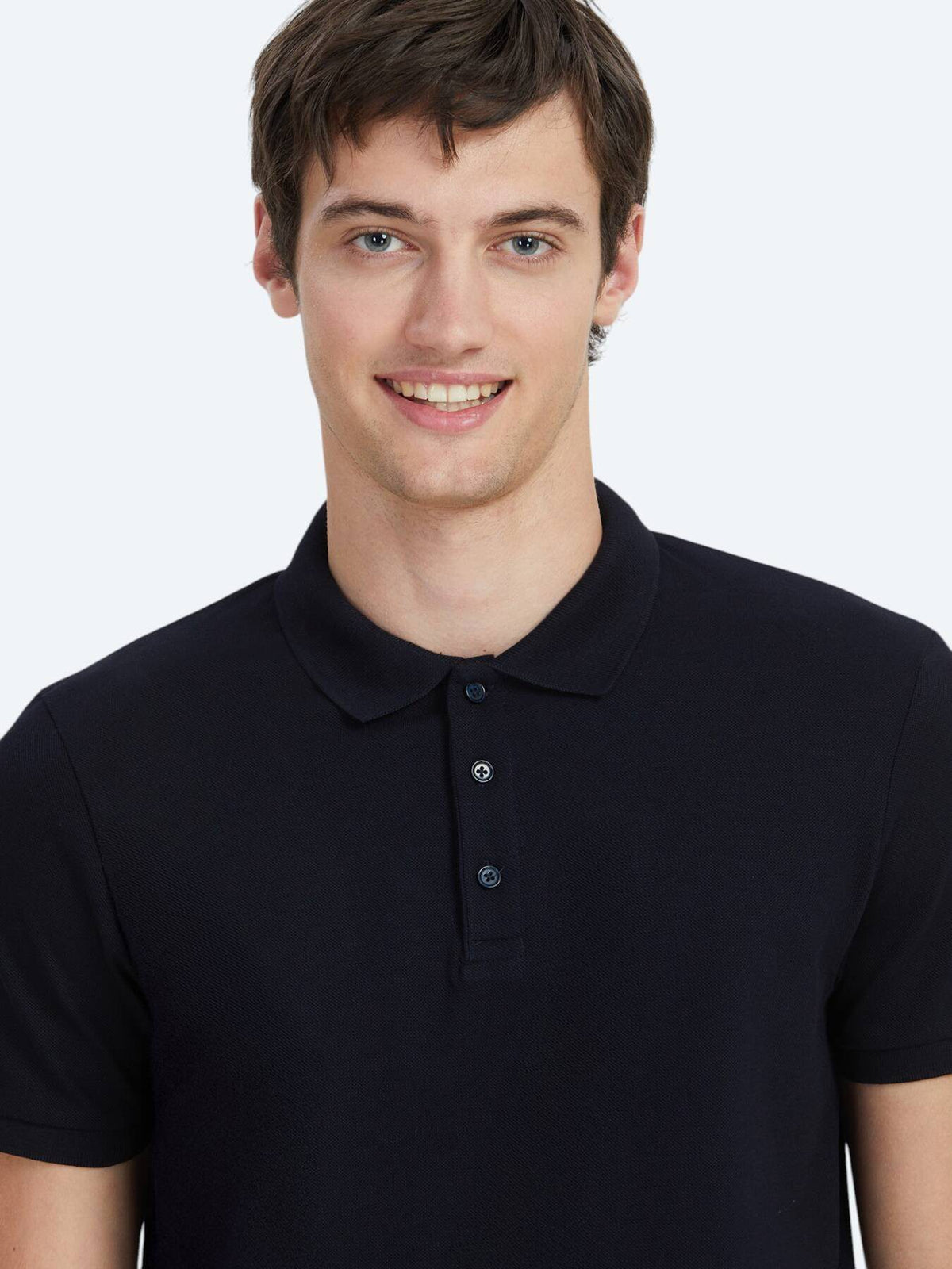 Einfaches Baumwoll-Polo mit Rollkragen