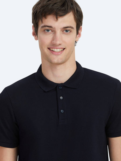 Einfaches Baumwoll-Polo mit Rollkragen