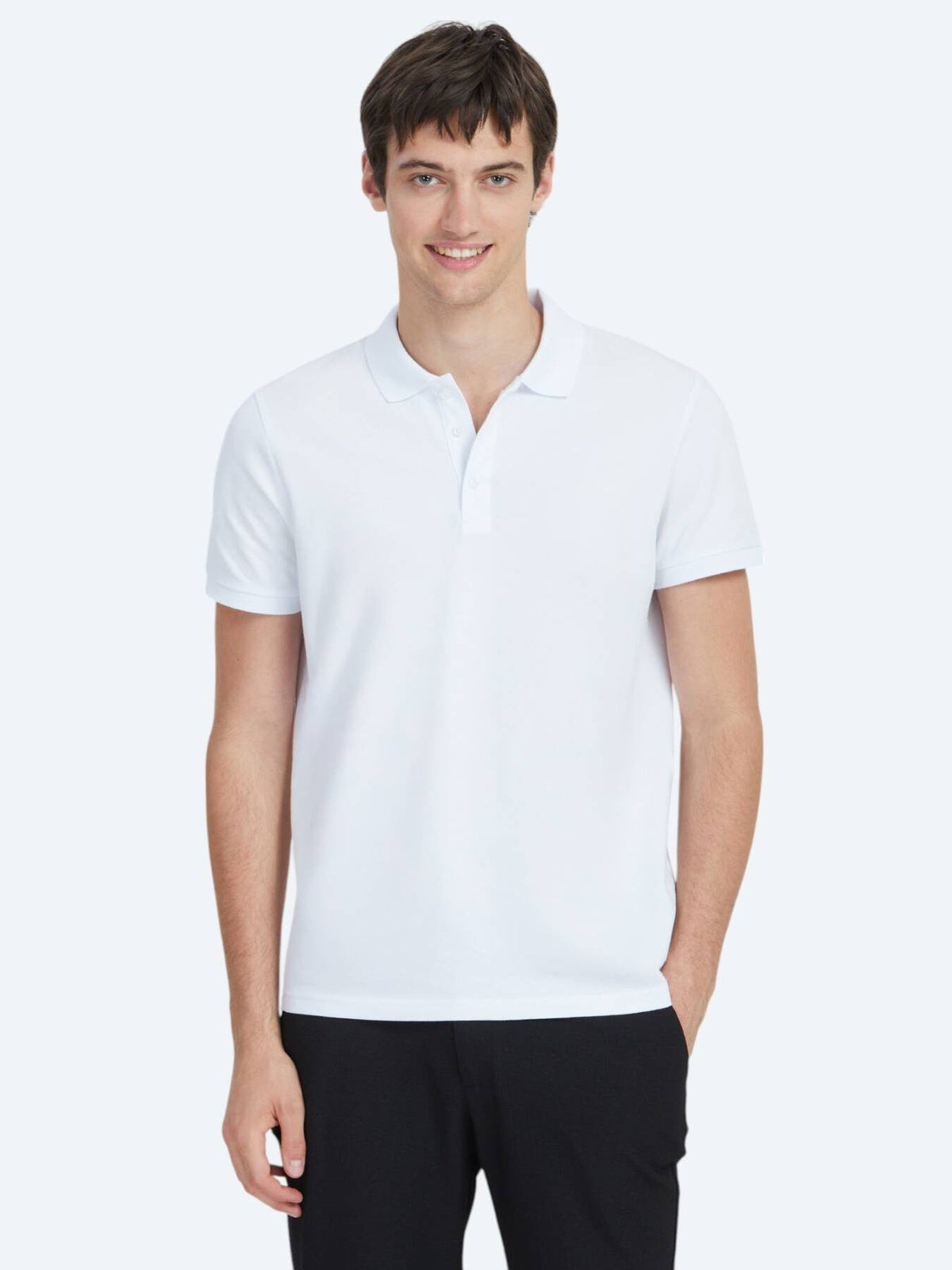 Einfaches Baumwoll-Polo mit Rollkragen