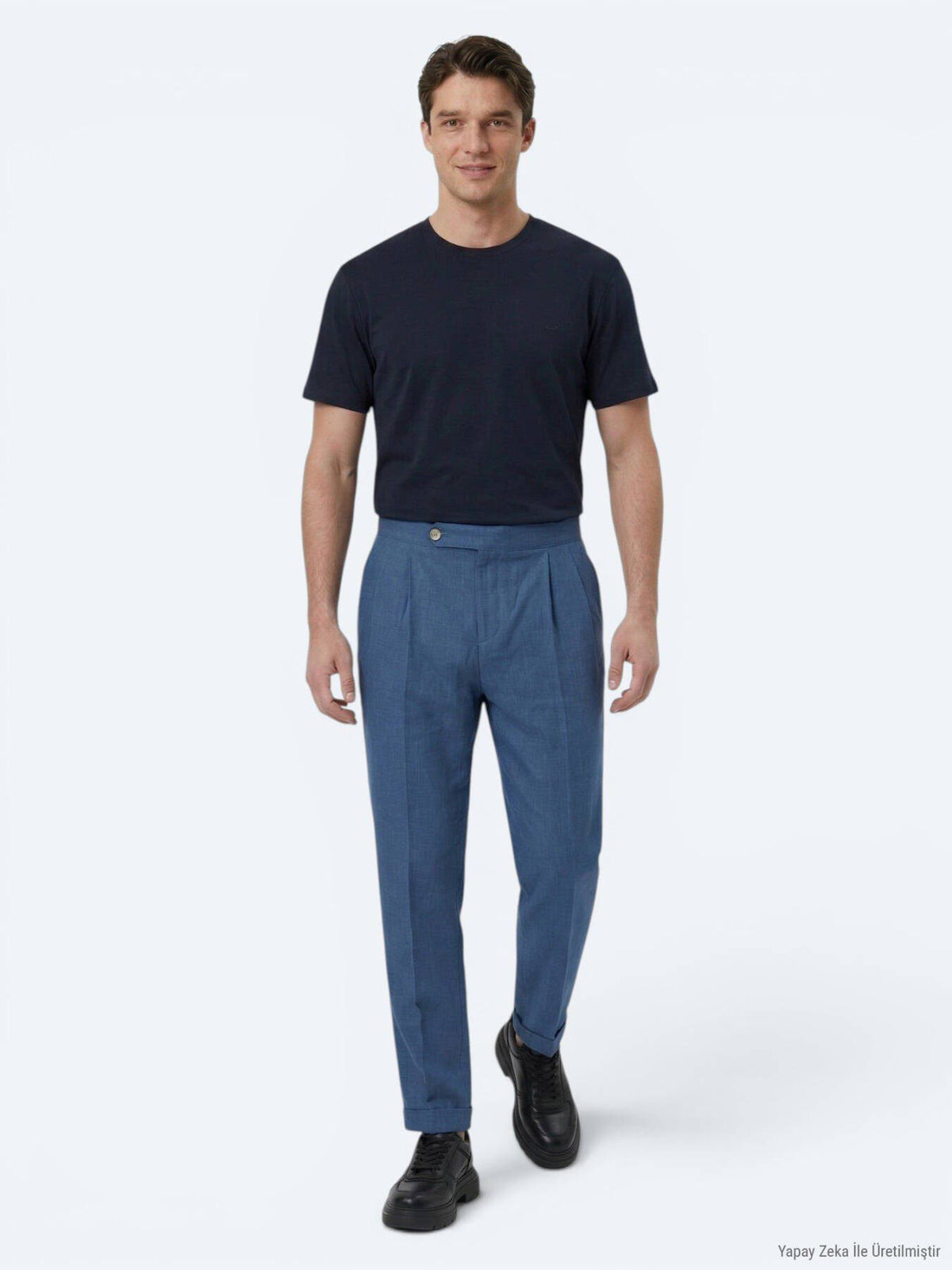 Indigo Weben Karotten Fit Freizeithose aus Baumwollmischung