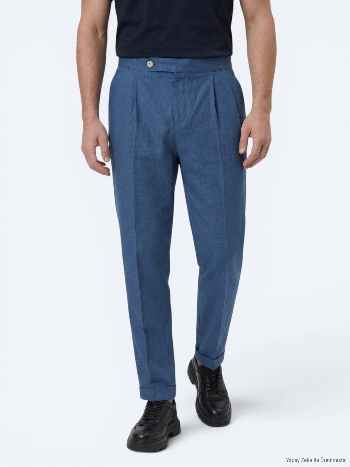 Indigo Weben Karotten Fit Freizeithose aus Baumwollmischung