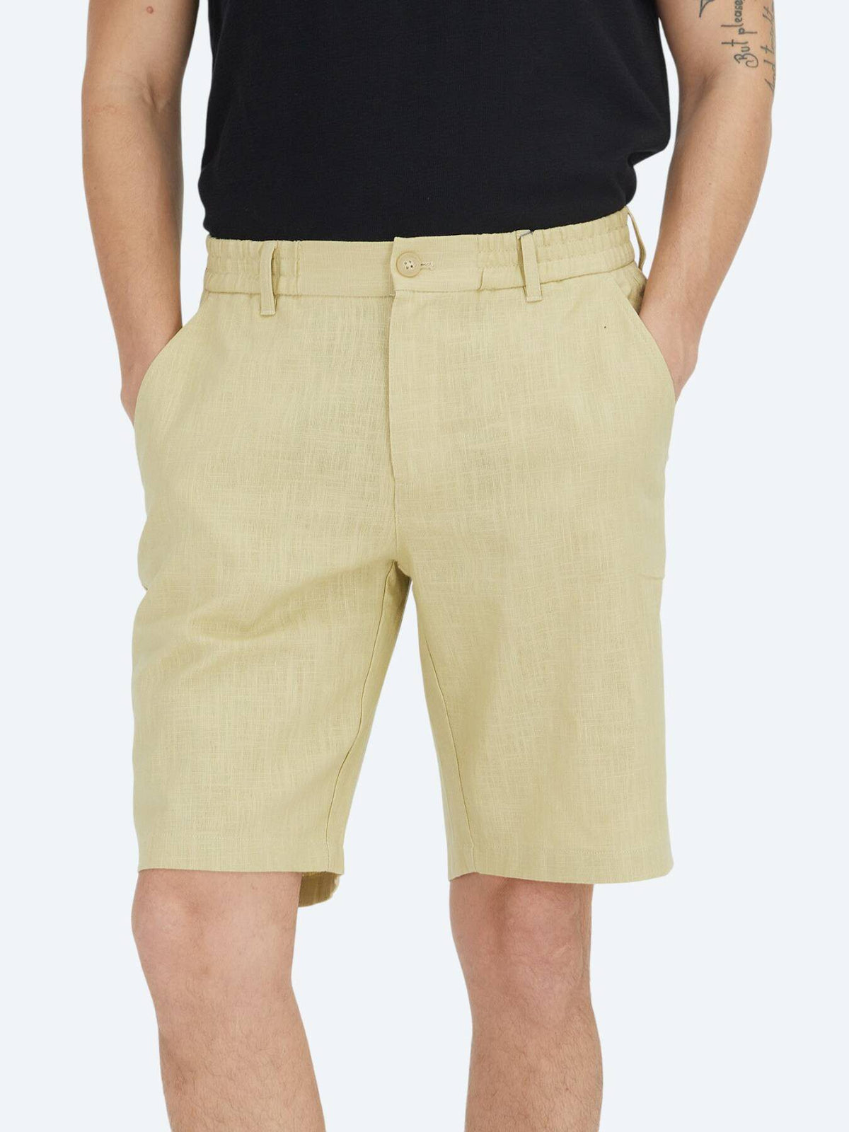 Gestrickte Jogger-Passform Baumwollmischung Shorts