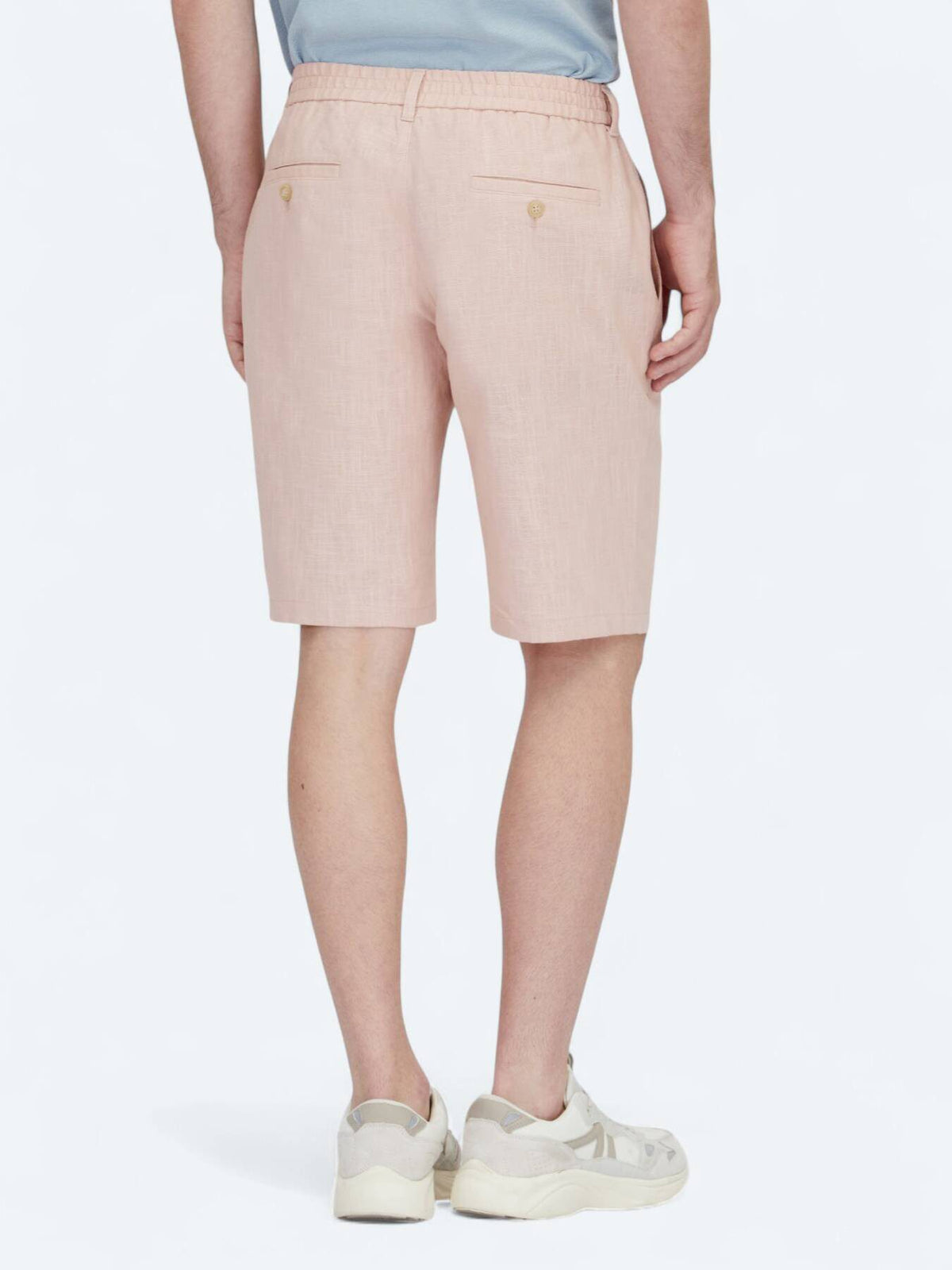 Lachs Weben Jogging Passform Baumwollmischung Bermuda