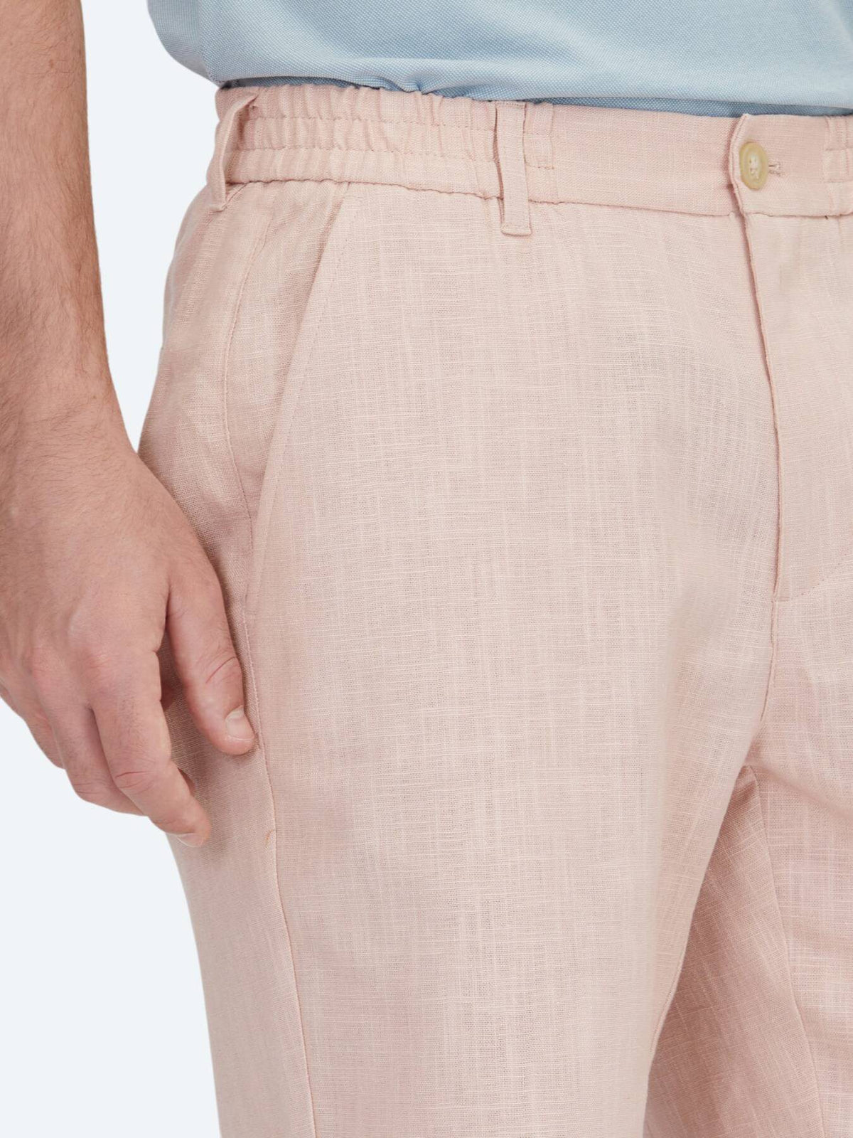 Lachs Weben Jogging Passform Baumwollmischung Bermuda