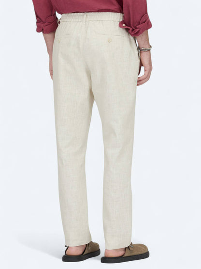 Ecru Weben Freizeit Baumwollmischung Hose