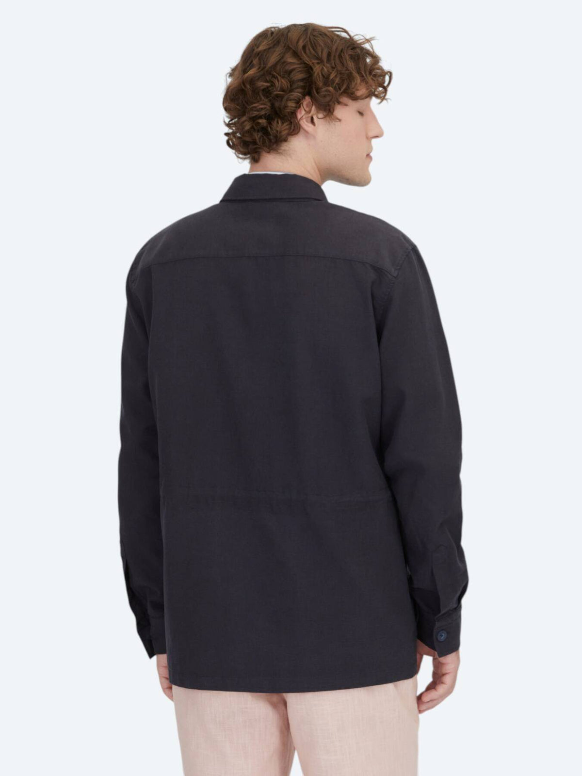 Lacivert Oversize Fit Gewebte Baumwollmischung Overshirt