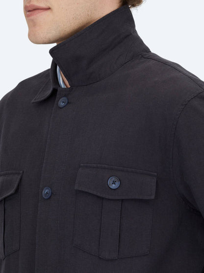 Lacivert Oversize Fit Gewebte Baumwollmischung Overshirt