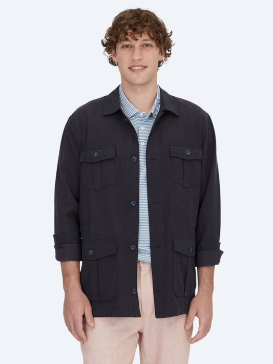 Lacivert Oversize Fit Gewebte Baumwollmischung Overshirt