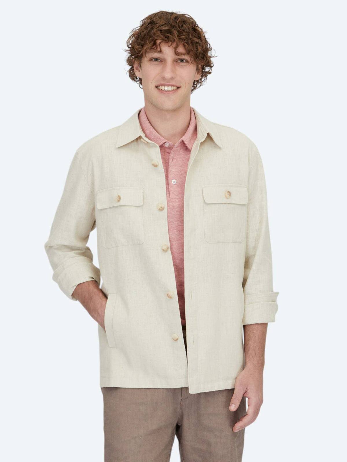 Reguläre Passform Gewebte Baumwollmischung Overshirt