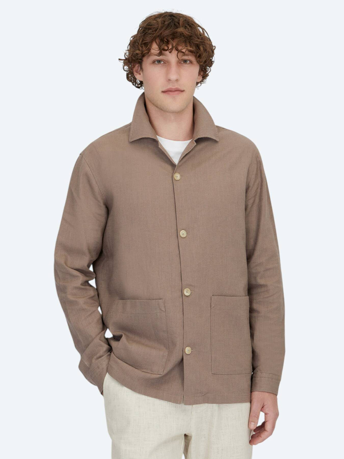 Dunkelviole Regular Fit Gewebte Baumwollmischung Overshirt