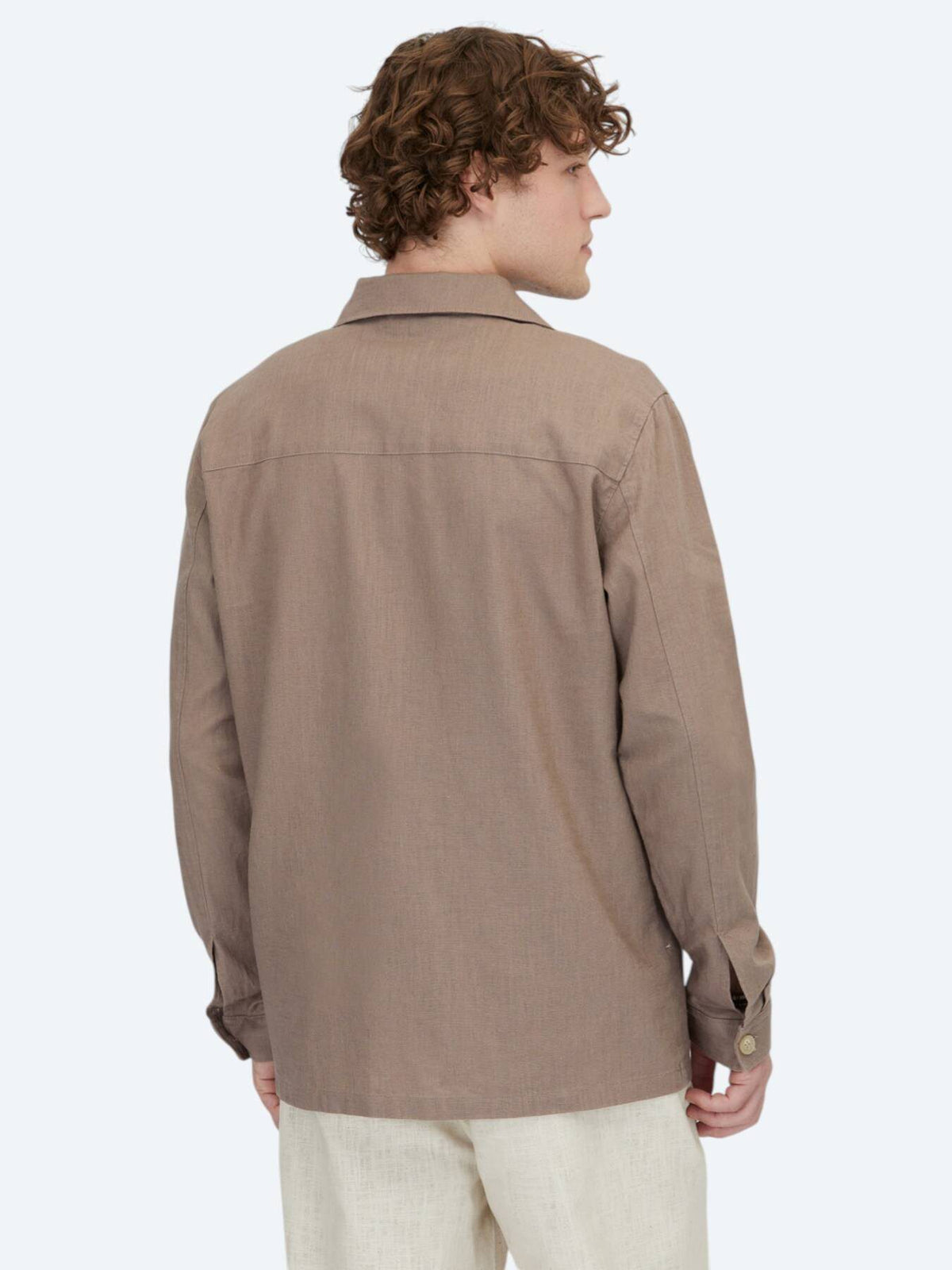 Dunkelviole Regular Fit Gewebte Baumwollmischung Overshirt