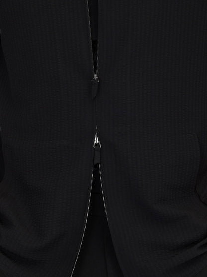 Siyah Regular Fit Gewebte Overshirt