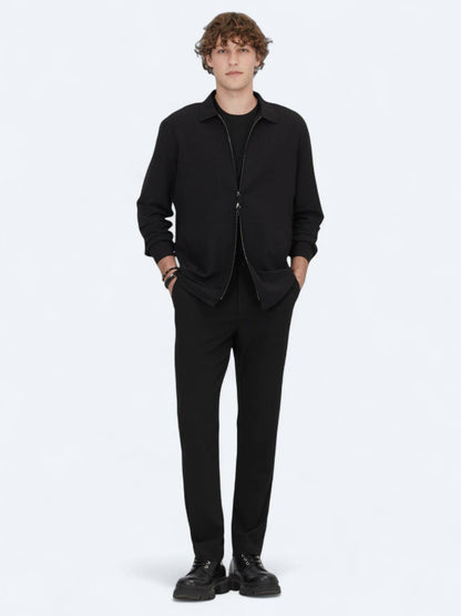 Siyah Regular Fit Gewebte Overshirt