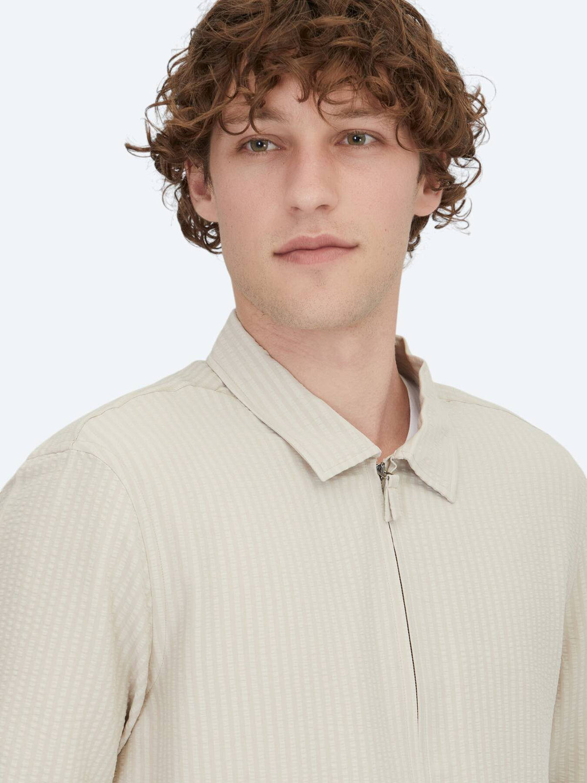 Bej Regular Fit Gewebte Overshirt