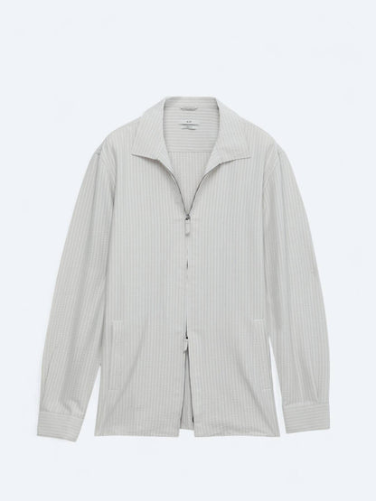Bej Regular Fit Gewebte Overshirt