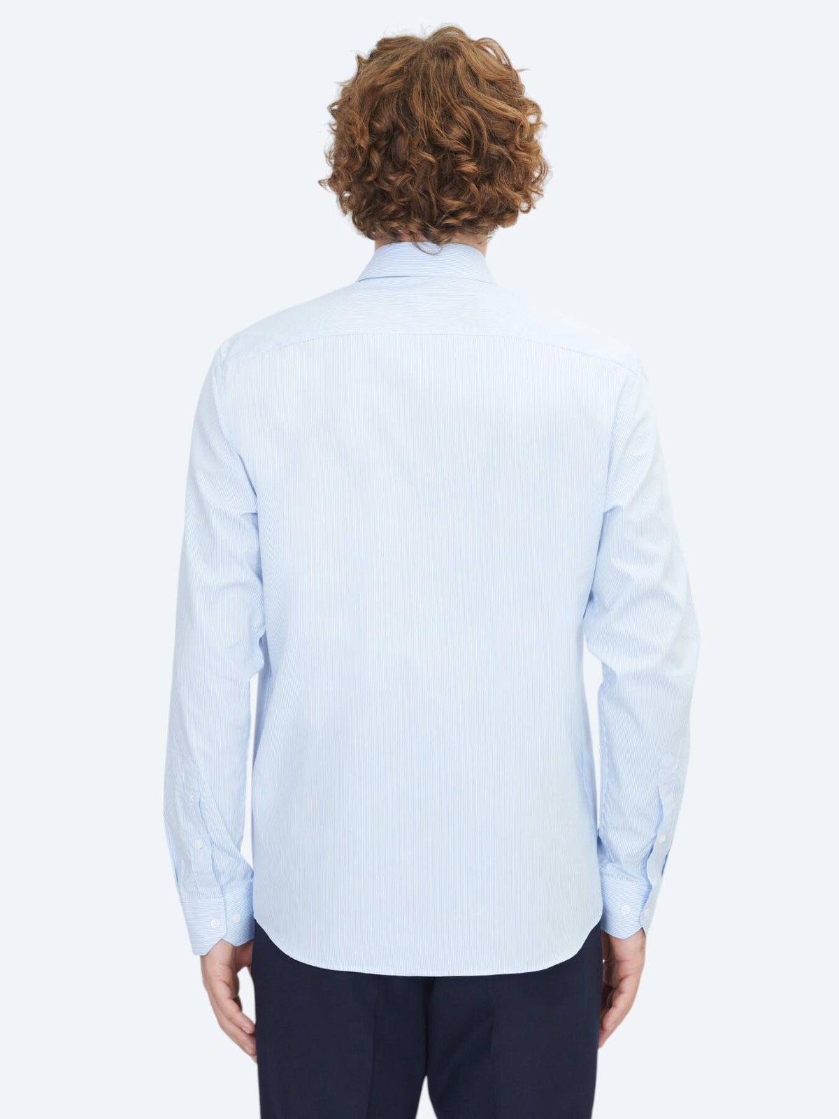Blaues Regular Fit Weben Klassisches 100% Baumwollhemd