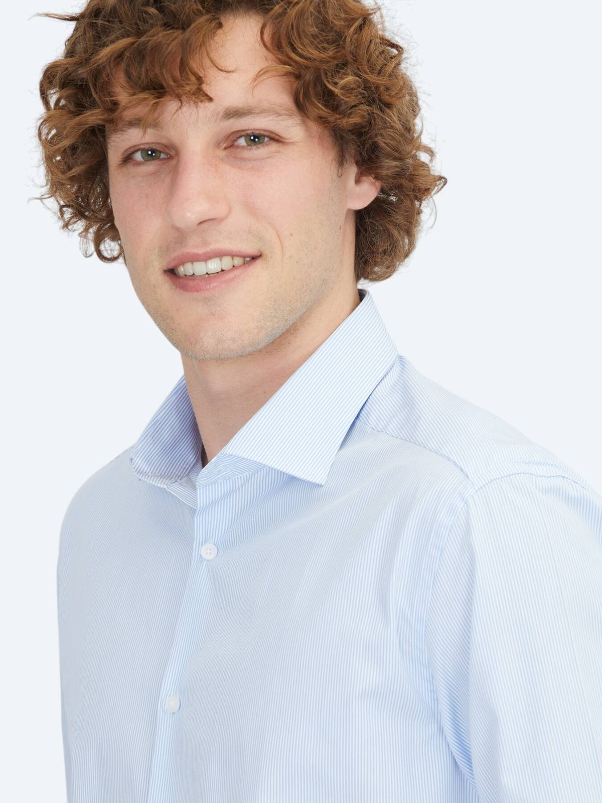 Blaues Regular Fit Weben Klassisches 100% Baumwollhemd