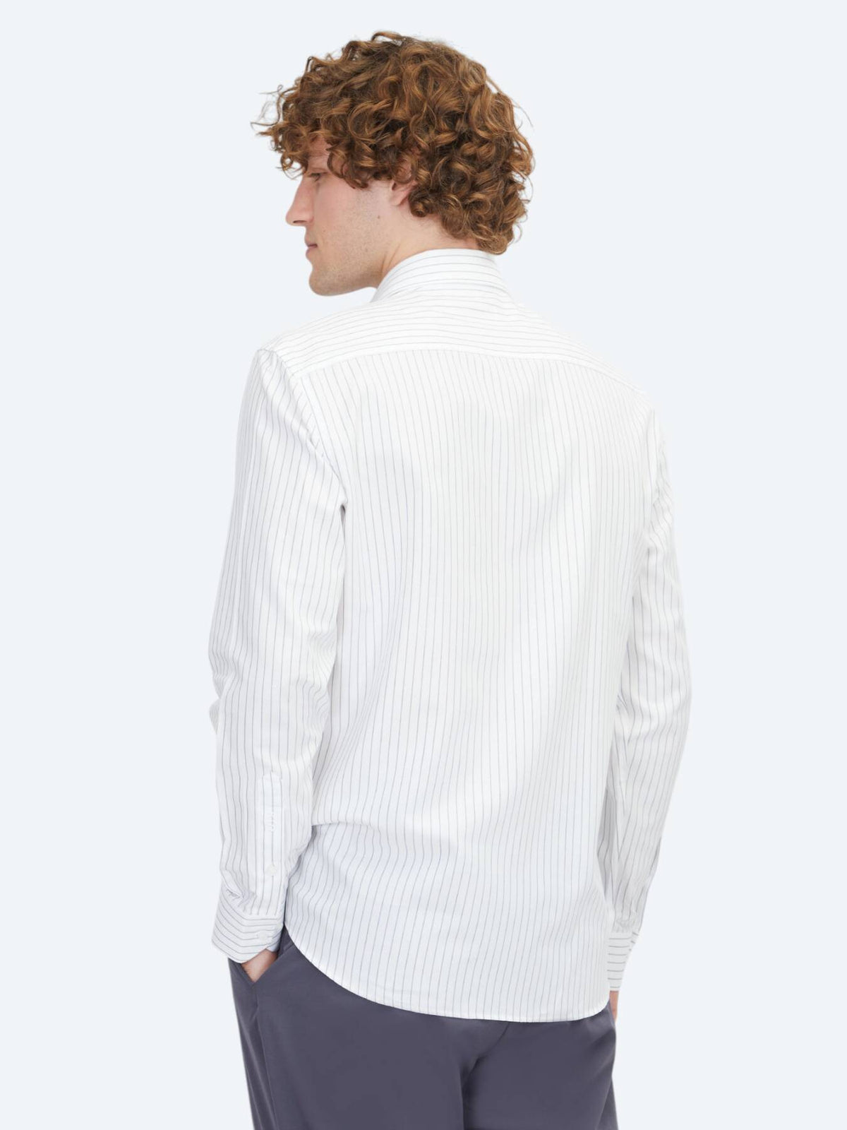 Blaues Regular Fit Weben Klassisches 100% Baumwollhemd