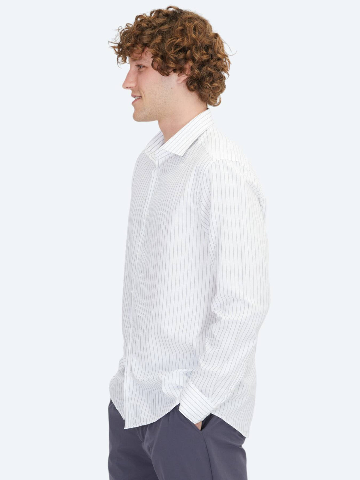 Blaues Regular Fit Weben Klassisches 100% Baumwollhemd