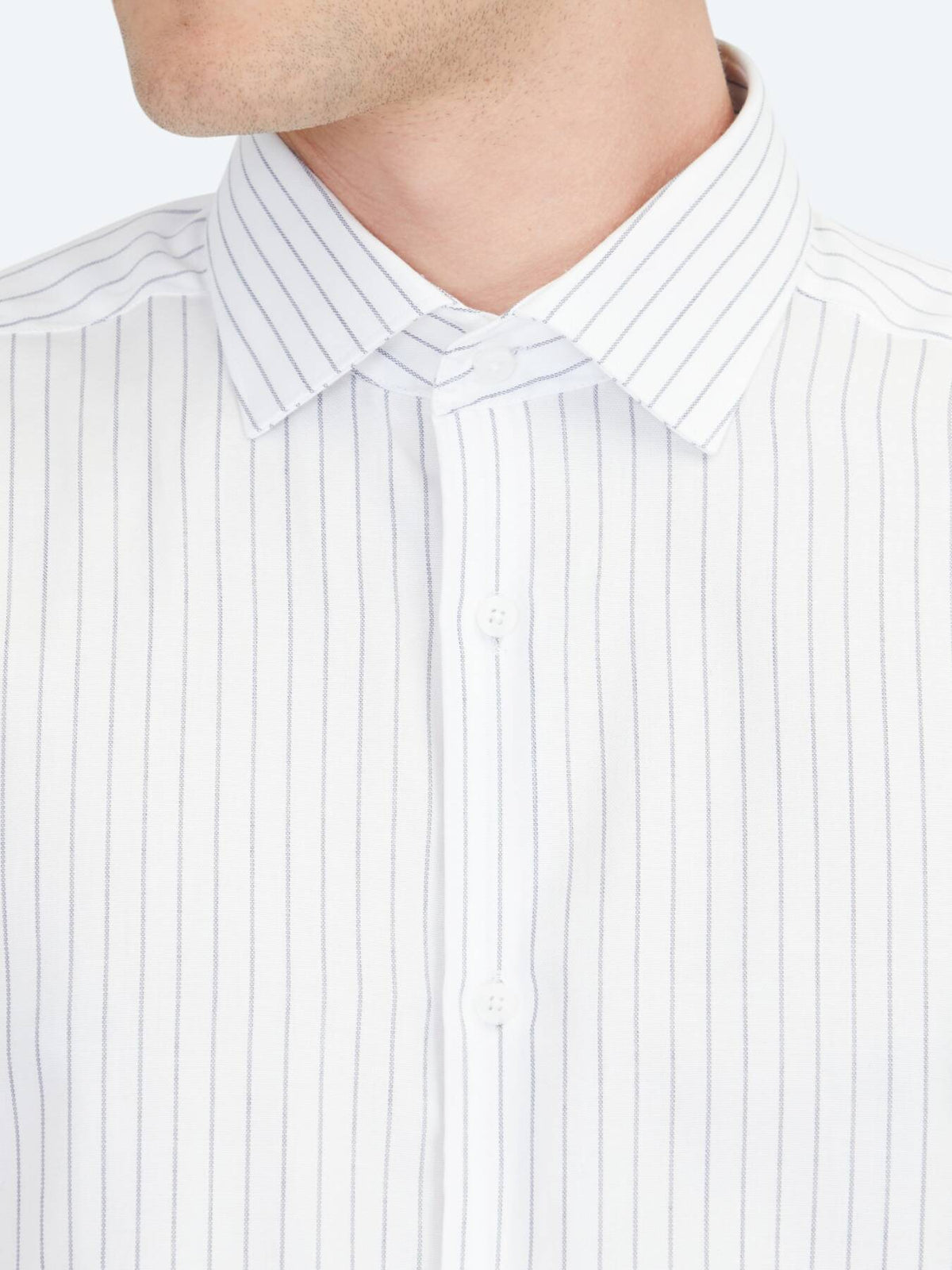Blaues Regular Fit Weben Klassisches 100% Baumwollhemd