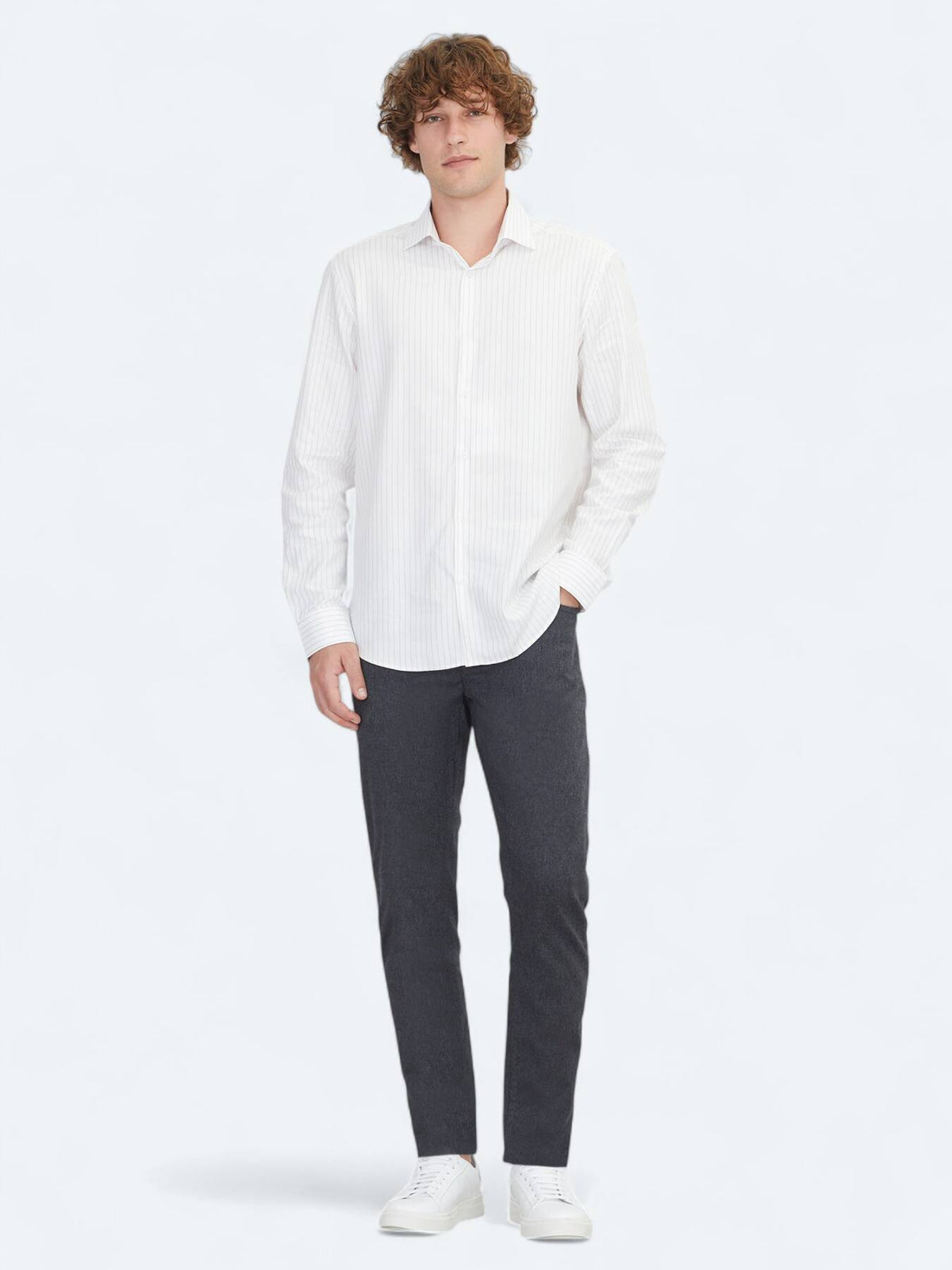 Beige Regular Fit Weben Klassisch 100% Baumwollhemd