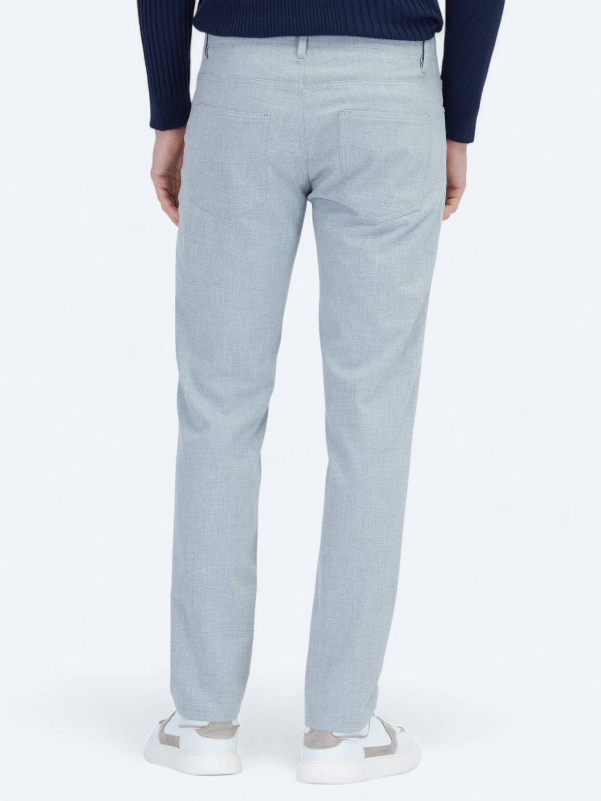 Graue Weberei Slim Fit Freizeithose