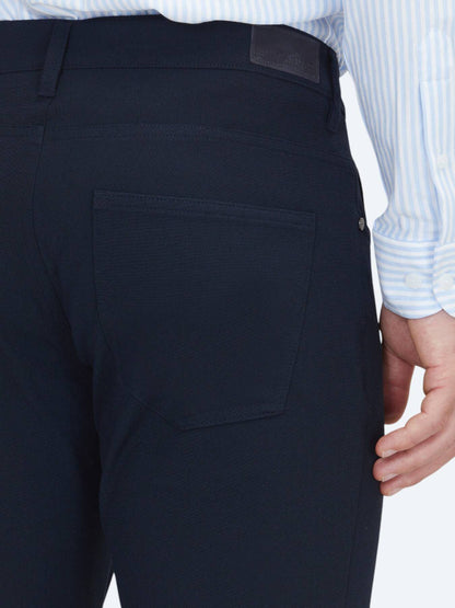 Marineblau Weben Slim Fit Freizeithose