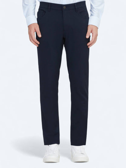 Marineblau Weben Slim Fit Freizeithose