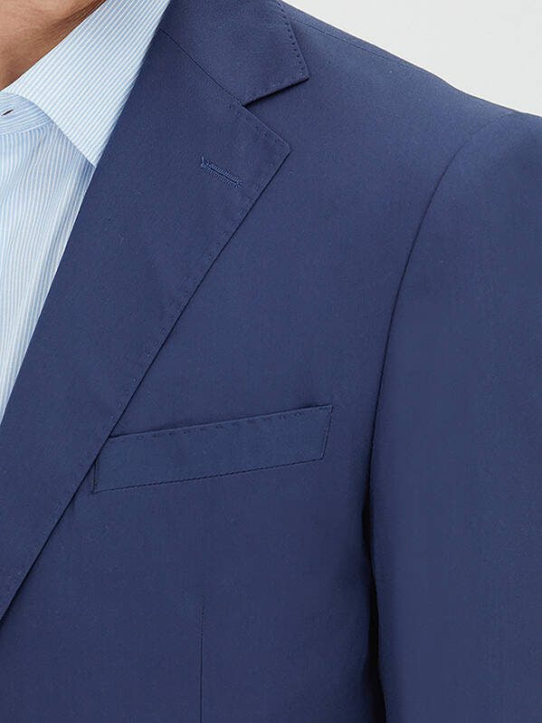 Indigo Unifarben Komfort Fit Anzug
