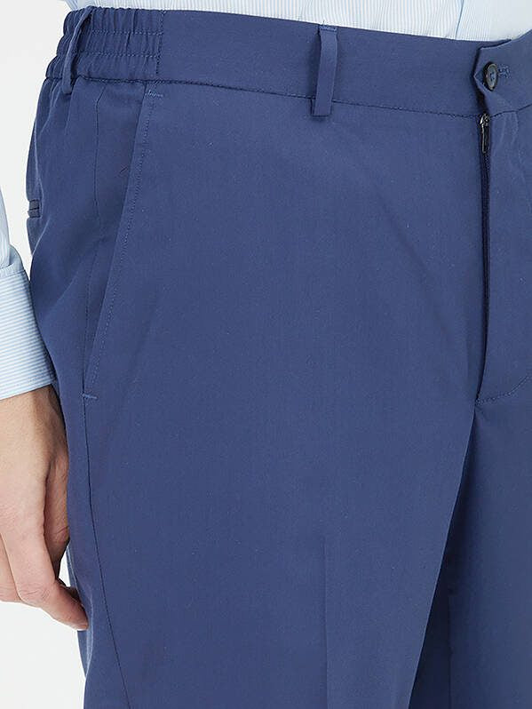 Indigo Unifarben Komfort Fit Anzug