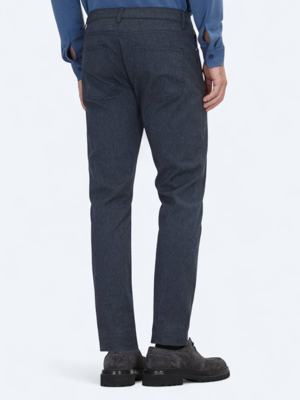 Marineblau Weben Regular Fit Freizeit Baumwollmischung Hose