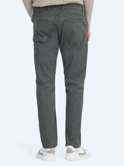 Khaki Weben Reguläre Passform Freizeit Baumwollmischung Hose